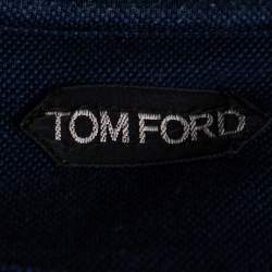 Pre Owned Tom Ford Navy Blue Cotton Pique Polo T-Shirt 3XL