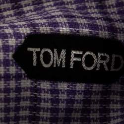 Tom Ford Purple Checkered Cotton Button Front Shirt XXXL