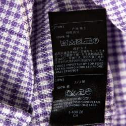 Tom Ford Purple Checkered Cotton Button Front Shirt XXXL