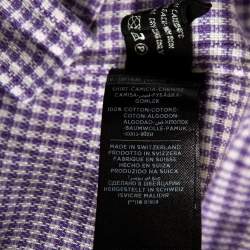 Tom Ford Purple Checkered Cotton Button Front Shirt XXXL