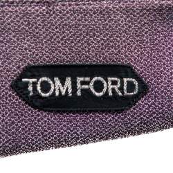 Pre Owned قميص توم فورد أزرار أمامية قطن منقوش أرجواني فاتح مقاس كبير 2 إكس