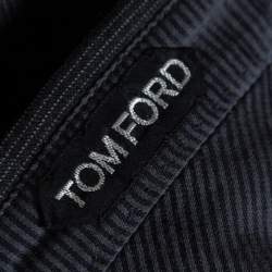 Tom Ford Charcoal Grey Striped Wool Formal Pants L
