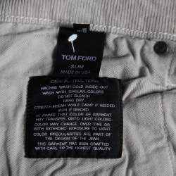 Tom Ford Grey Corduroy Slim Fit Pants L