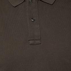 مملوكة مسبقًا Tom Ford Green Cotton Pique Short Sleeve Polo T-Shirt M