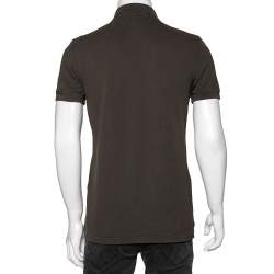 مملوكة مسبقًا Tom Ford Green Cotton Pique Short Sleeve Polo T-Shirt M