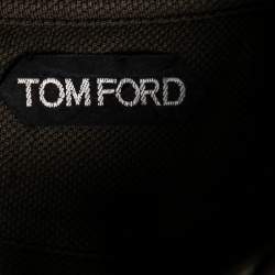 مملوكة مسبقًا Tom Ford Green Cotton Pique Short Sleeve Polo T-Shirt M