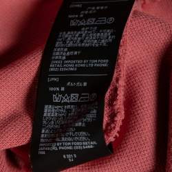 Pre Owned Tom Ford Pink Cotton Pique Short Sleeve Polo T-Shirt L