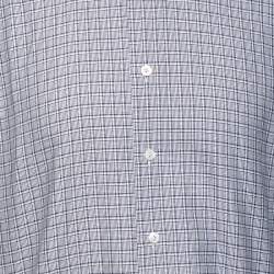 Tom Ford Navy Blue Patterned Cotton Button Front Shirt XL