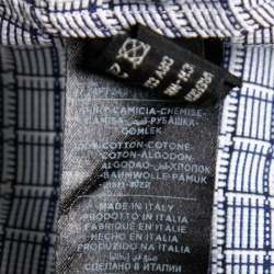 Tom Ford Navy Blue Patterned Cotton Button Front Shirt XL