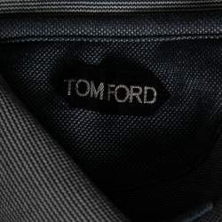 Pre Owned Tom Ford Navy Blue Textured Cotton Polo T-Shirt L