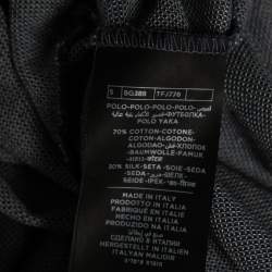 Pre Owned Tom Ford Navy Blue Textured Cotton Polo T-Shirt L