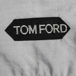 Pre Owned Tom Ford Light Grey Cotton Button Front Shirt L