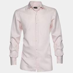 Tom Ford Pink Textured Cotton Long Sleeve Shirt M Tom Ford | TLC