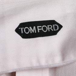 Pre Owned Tom Ford Pink Textured Cotton Long Sleeve Shirt M