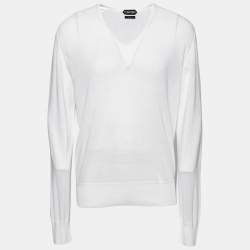 Tom Ford White Knit Long Sleeve T-Shirt XXL