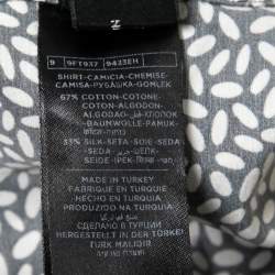 Pre Owned Tom Ford Black and White Printed Cotton Button Front Shirt M