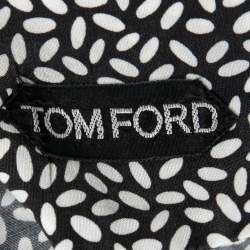 Pre Owned Tom Ford Black and White Printed Cotton Button Front Shirt M