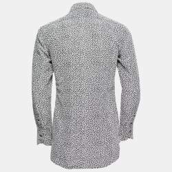 Pre Owned Tom Ford Black and White Printed Cotton Button Front Shirt M