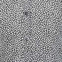 Pre Owned Tom Ford Black and White Printed Cotton Button Front Shirt M