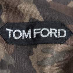 Tom Ford Green Camouflage Print Cotton Button Front Shirt L