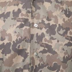 Tom Ford Green Camouflage Print Cotton Button Front Shirt L