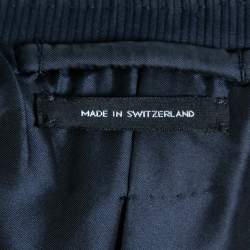 Pre Owned Tom Ford Navy Blue Textured Cotton Single Breasted Blazer L