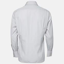 Pre Owned Tom Ford Grey Cotton Long Sleeve Shirt M