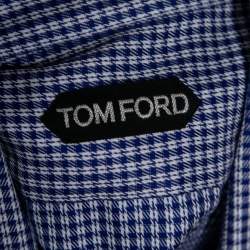 مملوكة مسبقًا Tom Ford Blue Gingham Check Cotton Button Front  Long Sleeve Shirt M
