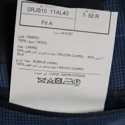 Pre Owned Tom Ford Blue Checkered Wool Button Front Blazer L