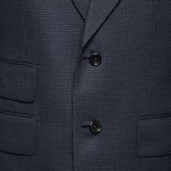 مملوكة مسبقًا Tom Ford Navy Blue Wool Single Breasted Blazer L