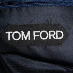 Pre Owned Tom Ford Blue Mohair Wool Single Breasted Blazer L