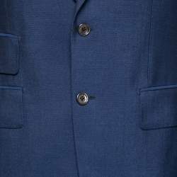 Pre Owned Tom Ford Blue Mohair Wool Single Breasted Blazer L