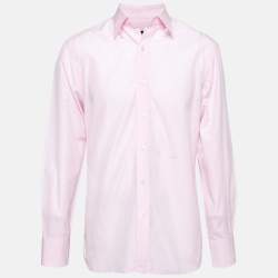 Pre Owned Tom ford Pink Cotton Long Sleeve Button Front Shirt L