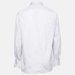 Pre Owned Tom Ford Grey Cotton Long Sleeve Button Front Shirt L