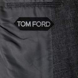 Pre Owned Tom Ford Grey Wool Button Front Long Sleeve Blazer XXXL
