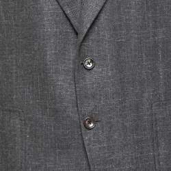 Pre Owned Tom Ford Grey Wool Button Front Long Sleeve Blazer XXXL