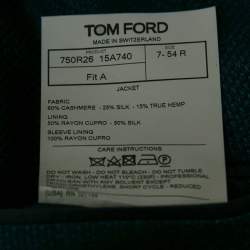 Pre Owned Tom Ford Blue Cashmere Button Front Long Sleeve Blazer XXL
