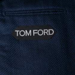 Pre Owned Tom Ford Blue Cashmere Button Front Long Sleeve Blazer XXL