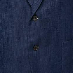 Pre Owned Tom Ford Blue Cashmere Button Front Long Sleeve Blazer XXL