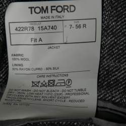 Pre Owned Tom Ford Grey Wool Long Sleeve Button Front Blazer XXXL