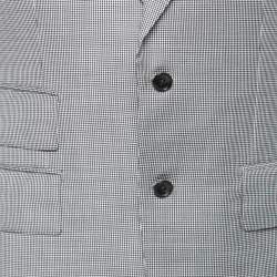 Pre Owned Tom Ford Monochrome Wool Button Front Blazer L