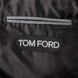Pre Owned Tom Ford Monochrome Wool Button Front Blazer L