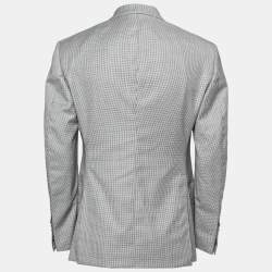 Pre Owned Tom Ford Monochrome Wool Button Front Blazer L