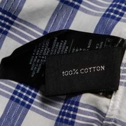 Pre Owned Tom Ford Ink Blue Checkered Cotton Button Front Shirt M