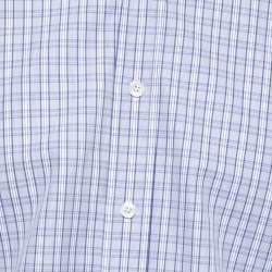 Pre Owned Tom Ford Blue Checkered Cotton Button Front Shirt L