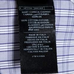 Pre Owned Tom Ford Blue Checkered Cotton Button Front Shirt L