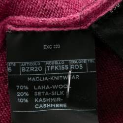 Pre Owned Tom Ford Pink Wool Long Sleeve Button Front Cardigan S