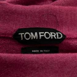 Pre Owned Tom Ford Pink Wool Long Sleeve Button Front Cardigan S