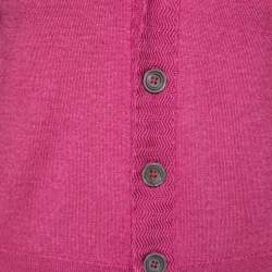 Pre Owned Tom Ford Pink Wool Long Sleeve Button Front Cardigan S
