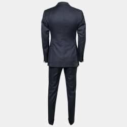 Pre Owned Tom Ford Navy Blue Pin Striped Wool Single Breasted Blazer & Pant Suit S